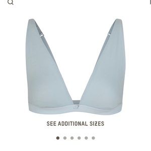 Skims Lace Pointelle Plunge Bralette Sky Blue NWT 2X